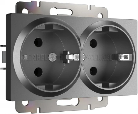 Розетка с заземлением (графит матовый) Werkel W1172064 (a063107)