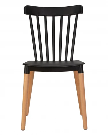 Набор 4 шт стул обеденный DOBRIN THEO (ножки светлый бук, цвет черный (B-03))