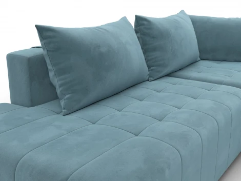 Диван угловой Лига-103 НПБ угол правый (ДСП,Брус,Фанера,Велюр/Бирюзовый) Лига Диванов 134815