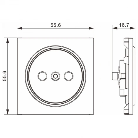 Накладка для розетки без заземления, со шторками 16A 250 В~, матовый кашемир IP30 Donel A07 DE21635