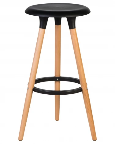 Набор 4 шт табурет барный DOBRIN ROYCE (ножки светлый бук, цвет чёрный (B-03))