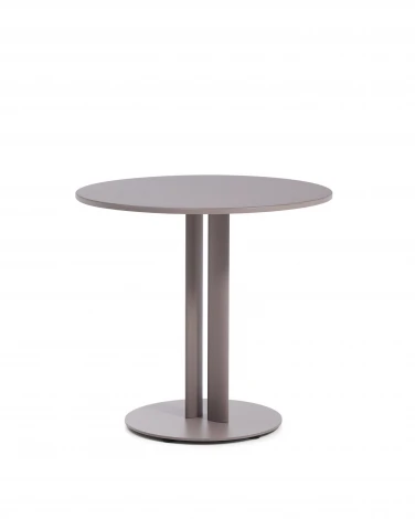Уличный стол Sedalis из стали со столешницей из серо-коричневого алюминия Ø80 см арт.251577