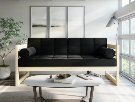 Диван Arsko прямой Сега Б сосна велюр черный