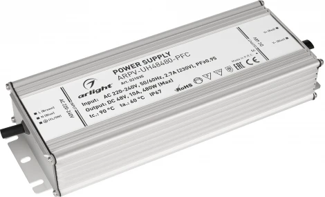 Блок питания ARPV-UH48480-PFC (48V, 10A, 480W) (IP67 Металл) 031035 Arlight