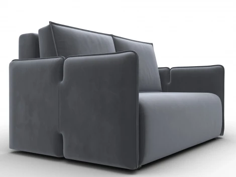 Диван прямой Лига-117 (ЛДСП,Брус,Фанера,Велюр/Серый) Лига Диванов 137012