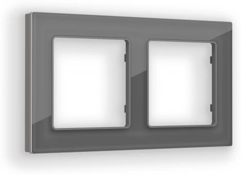 Рамка Ambrella Volt ALFA Platos (Антрацит серый Стекло органическое) 2-ая AF330652