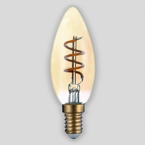 Лампочка светодиодная филаментная прозрачная/бежевая свеча E14 5W Hiper Flexible HL-2207