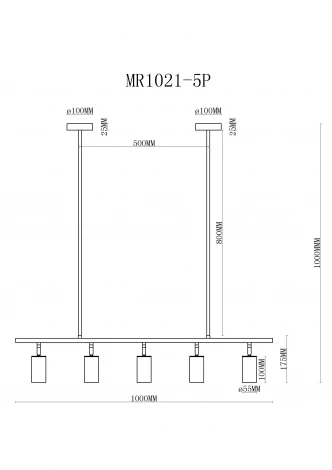 Подвесной светильник MyFar Дерек MR1021-5P