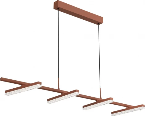 Подвесной светильник ST Luce SL1018 SL1018.603.04 терракотовый/прозрачный LED 4*32W 4000K (220V, на проводе)