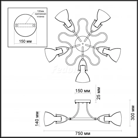 Потолочная люстра Odeon Light Credo 3952/5C