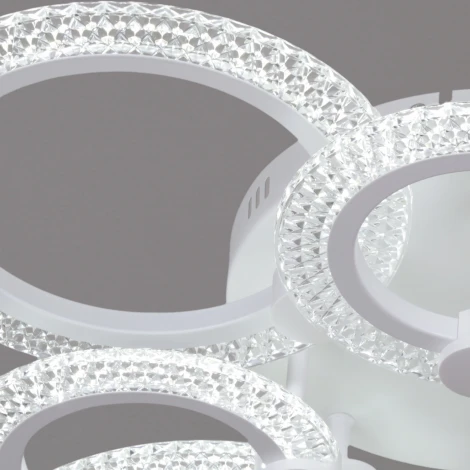 Потолочная люстра светодиодная на штанге с пультом с регулировкой цветовой температуры, яркости и ночным режимом Reluce 68090-0.3-4+4 WH