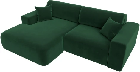 Диван угловой Лига-036 НПБ Классик левый угол (Зеленый/Велюр) Лига Диванов арт.121376L