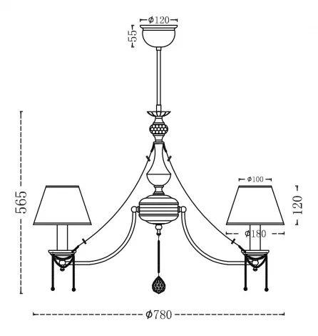 Подвесная люстра Maytoni Chester RC0100-PL-08-R