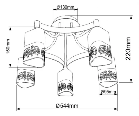 Потолочная люстра Maytoni Eurosize 3 RC003-CL-05-R