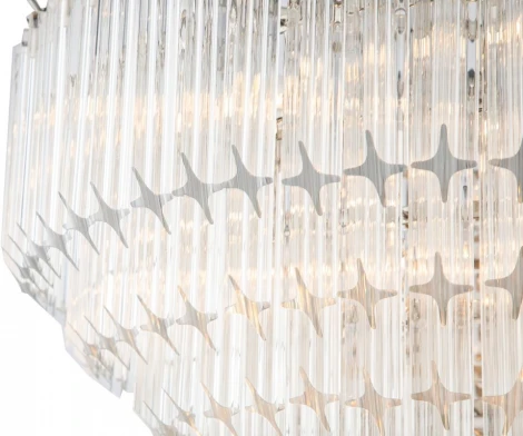 Подвесная люстра каскадная iLamp Manhattan 051D-6 NIC (220V, хрусталь, на цепи)