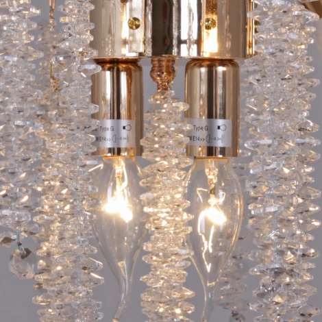 Подвесная люстра хрустальная Reluce 08286-0.4-10 FG (220V, на цепи)