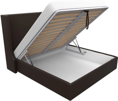 Кровать интерьерная Ларго 180 (Коричневый/Экокожа) Лига Диванов арт.120737