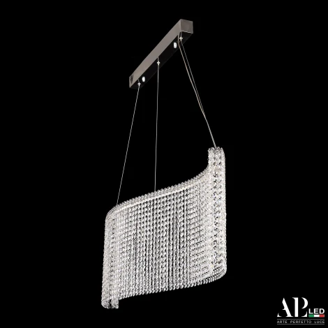 Подвесная люстра светодиодная APL LED Sicilia SH07.100.A.Ni.4000 (220V, хрусталь, на тросе)