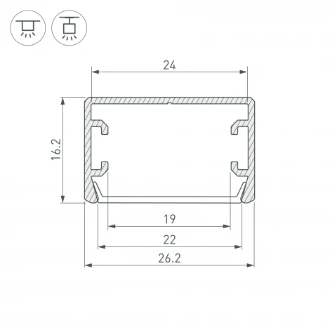 Профиль PLS-LOCK-H16-SMT-2000 ANOD BLACK (Алюминий) 033295