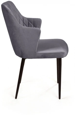 Стул с подлокотниками Hunt ромб, бархат серый 27 / чёрный конус Top Concept 75349