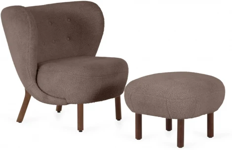 Пуф Lounge Wood ОГОГО (арт.826137), (Искусственный мех/Коричневый)