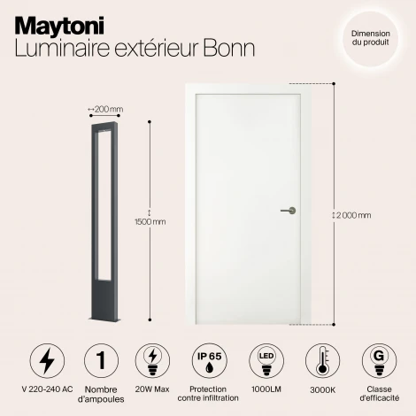 Наземный светильник Maytoni Bonn O425FL-L20GF (LED, 220V, IP65)