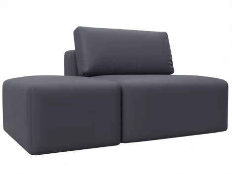 Модули диван и пуф Лига-060 НПБ (ЛДСП,Брус,Фанера/Пластик/Экокожа/Серый) Лига Диванов 130087