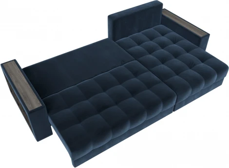 Диван угловой с декором и полкой Лига-050 НПБ Лига Диванов (Велюр) арт.128609