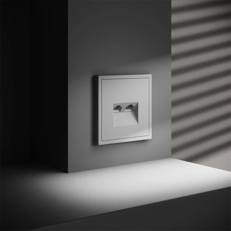 Розетка двойная Ethernet RJ-45 (белый матовый) Voltum S70 VLS060202