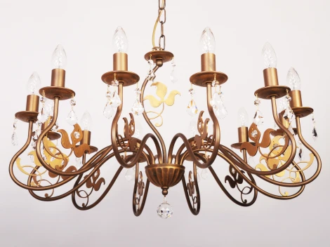 Подвесная люстра Doge Luce 520L12GD (220V, на цепи, подсвечник, свеча)