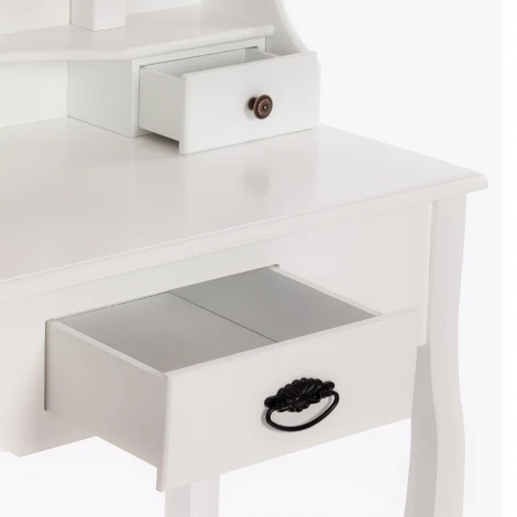Туалетный столик с зеркалом и табуретом Secret De Maison GAUDE (mod. TT-DT003) Белый (White) (МДФ+Павловния)