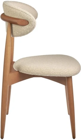 Стул Lucas латте букле с ножками цвета орех Bradex Home арт.RF 0546