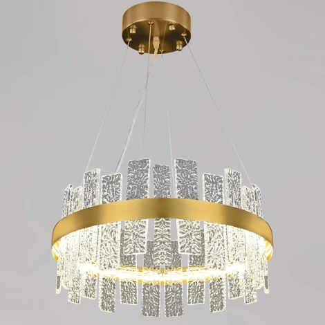 Подвесной светильник хрустальный светодиодный с пультом Reluce 02086-0.4-400 HGT (220V, на тросе)