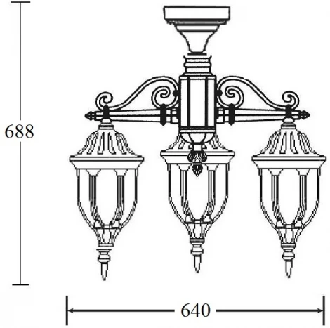 Потолочный светильник уличный Oasis Light GENUYA 92170A/3 Bl (220V, фонарь, IP44)