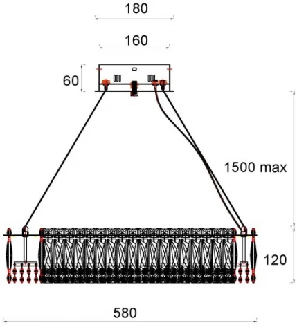 Подвесная люстра Fluorite Vetto FL1054-6P (LED, 220V, хрусталь, на тросе, круглые)