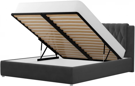 Кровать интерьерная Камилла 180 (Серый/Велюр) Лига Диванов арт.120635