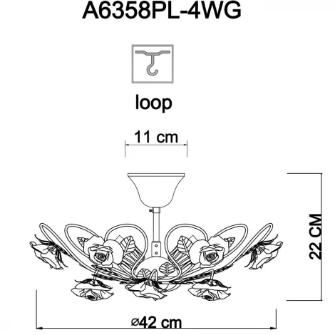 Потолочная люстра Arte Lamp Rosita A6358PL-4WG