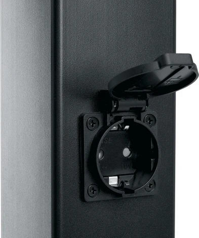 Уличный наземный светильник с розеткой Feron Берлин DH0206 11682 E27, 220V, черный (IP44)