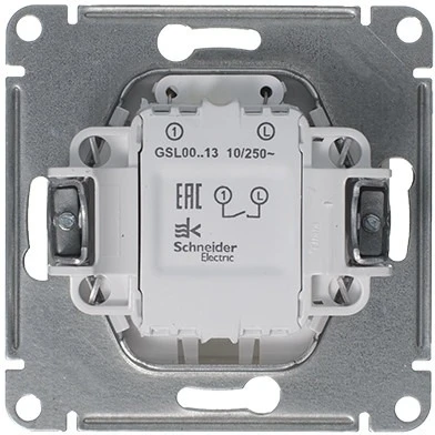 Выключатель встраиваемый одноклавишный с подсветкой (платина) Systeme Electric Glossa GSL001213