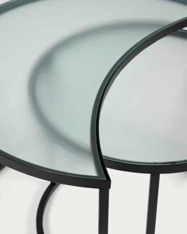 Журнальный стол La Forma (ex Julia Grup) Bast (Черный,Прозрачный/ Металл,Сталь,Стекло)