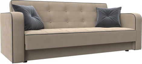 Диван-книжка Тур (Бежевый,Серый/Велюр) Лига Диванов арт.126153