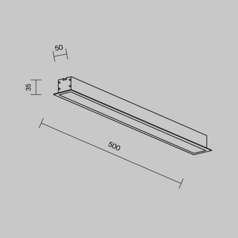 Встраиваемый линейный светильник светодиодный Maytoni Technical LL313001 3000K 50x35 серебро 500 мм
