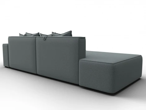 Диван угловой Лига-079 угол правый (ДСП/Пластик/Рогожка/Серый) Лига Диванов 129813