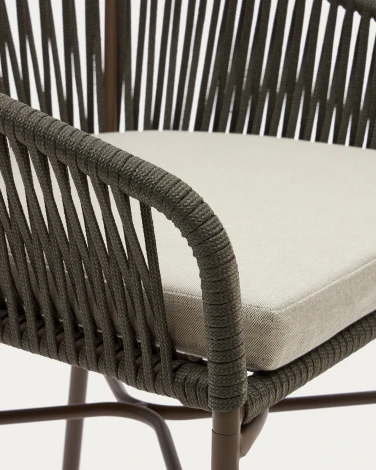 Барный стул La Forma (ex Julia Grup) Yanet (Зеленый/ Веревка,Пена,Металл,Сталь)