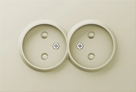 Накладка для розетки 2-й без заземления, со шторками 16A 250 В~, шампань Donel A07 DE22651
