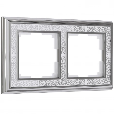 Рамка на 2 поста (хром/белый) W0021431 (a051332)