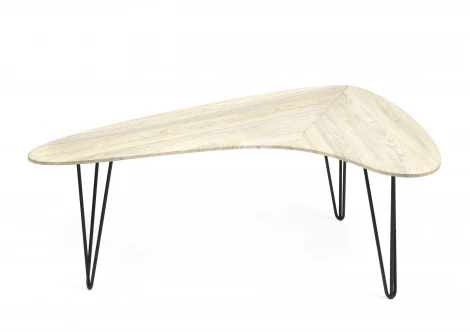 Стол журнальный WOLCOT Скания натуральная (ножки черные) (МДФ/металл)