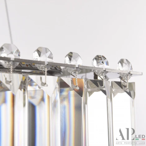Подвесная люстра светодиодная APL LED Sicilia SH11.57.A.Ni.4000 (220V, хрусталь, на тросе)