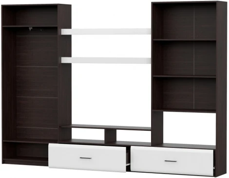 Готовая гостиная Woodville Jimenez дуб венге / белый глянец 499618