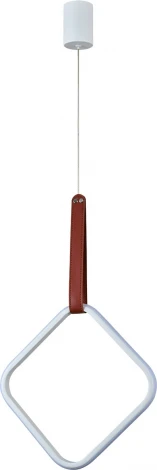 Подвесной светодиодный светильник Escada Alliance 10296/1LED White 34Вт, кожа/металл/силикон, белый (220V, на проводе)